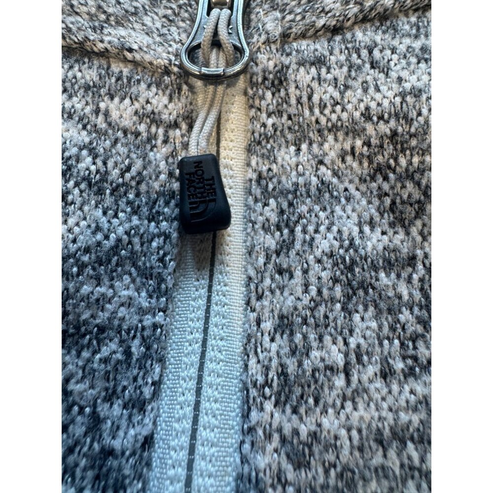 The North Face Womens Fleece Jacket Gray White Textured Zip Up Outerwear M |Q1 - Picture 8 of 8